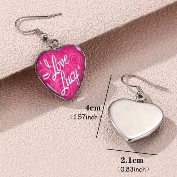 I Love Lucy Heart Earrings - Lucille Ball - Picture 3 of 3